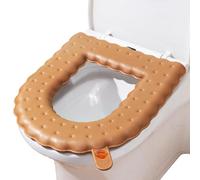 Funda para asiento de inodoro, con diseño pegajoso, con asa para forma estándar U y O