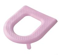 Funda para asiento de inodoro fabricada con silicona para inodoros en forma de U O V que se adapta a las curvas, cobertura completa, borde elástico que evita resbalones (rosa)