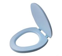 Funda para asiento de inodoro hecha de espuma EVA, construcción extraíble diseñada para ajuste estándar de asiento de inodoro (azul claro en forma de V)