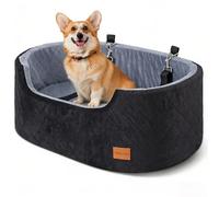 Funda para Asiento de Perro para Perros medianos hasta 22,7 kg, Asiento Pet Booster para Coches, todoterrenos y Camiones, Cama de Viaje para Perros con cinturón de Seguridad, cojín Grueso, Fondo