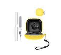 Funda para auriculares Beats Fit Pro, toergy a prueba de golpes, impermeable, suave y delgada, cubierta de silicona con cordón, llavero y kit de limpieza, amarillo