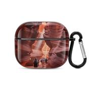 Funda para auriculares Bluetooth Antelope Canyon, a prueba de golpes, carcasa rígida de policarbonato, cobertura completa, compatible con carga inalámbrica y Airpods (3ª generación) con hebilla de