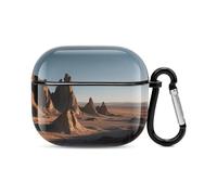 Funda para auriculares Bluetooth Black Rock Desert, a prueba de golpes, carcasa rígida de policarbonato, cobertura completa, compatible con carga inalámbrica y Airpods (3ª generación) con hebilla de