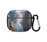 Funda para auriculares Bluetooth Canyon, Yellowstone River Meanders, carcasa rígida de policarbonato a prueba de golpes, cobertura completa, compatible con carga inalámbrica y Airpods (3ª generación