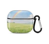 Funda para auriculares Bluetooth Field Under The Rainbow After The Rain, a prueba de golpes, carcasa rígida de policarbonato, cobertura completa, compatible con carga inalámbrica y Airpods (3ª