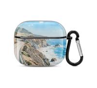 Funda para auriculares Bluetooth Highway 1 Ocean View, a prueba de golpes, carcasa rígida de policarbonato, cobertura completa, compatible con carga inalámbrica y Airpods (3ª generación) con hebilla