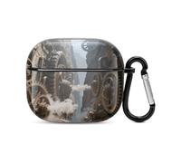 Funda para auriculares Bluetooth Mechanical Canyon, a prueba de golpes, carcasa rígida de policarbonato, cobertura completa, compatible con carga inalámbrica y Airpods (3ª generación) con hebilla de