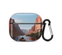 Funda para auriculares Bluetooth Red Canyon River, a prueba de golpes, carcasa rígida de policarbonato, cobertura completa, compatible con carga inalámbrica y Airpods (3ª generación) con hebilla de