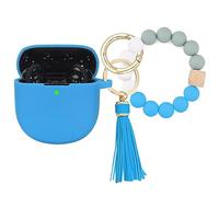 Funda para auriculares Bose QuietComfort II, exterior de silicona protectora, funda Bluetooth inalámbrica Bose, funda suave con llavero de pulsera para un transporte cómodo (azul cielo)