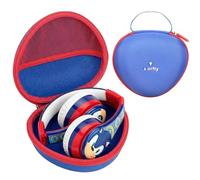 Funda para auriculares compatible con eKids Sonic The Hedgehog/eKids Super Mario/iClever Auraa (BTH24)/iClever BTH27, funda para auriculares Bluetooth JoySpark/EarFun/VibeTune (solo caja) (rojo-azul)