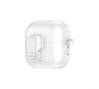 Funda para auriculares Huawei FreeClip 2 con bloqueo automático de tapa, carcasa suave antiarañazos con modo soporte, azul-negro (blanco)