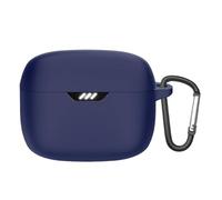 Funda para auriculares inalámbricos JBL Tune Beam, material de silicona, a prueba de golpes, portátil, con mosquetón (azul)