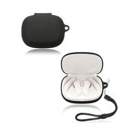 Funda para auriculares JBL Endurance Peak 4, funda protectora de silicona suave yystao compatible con JBL Endurance Peak 4, con cordón, a prueba de polvo, a prueba de golpes y duradera, color negro