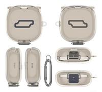 Funda para auriculares SHOKZ Open Fit 2+ y T921 que ofrece una cobertura confiable, protección contra el polvo y mantenimiento enjuagable (negro transparente)