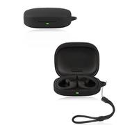 Funda para auriculares Shokz OpenFit Pro, funda protectora de silicona suave yystao compatible con Shokz OpenFit Pro, con cordón, a prueba de polvo, a prueba de golpes y duradera, color negro