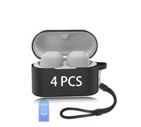 Funda para auriculares Sony WF-1000XM6, funda de silicona suave yystao con cordón, a prueba de polvo, a prueba de golpes y duradera, negro × 4