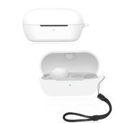 Funda para auriculares Sony WF-C710N, funda de silicona suave con correa para el cuello, agradable al tacto y duradera, color blanco