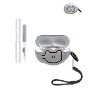 Funda para auriculares UGreen HiTune S3, duradera y respetuosa con el medio ambiente, con orificios precisos y compatibilidad de carga, resistente a los golpes, agradable al tacto, abierta, gatito