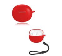 Funda para auriculares VIVO TWS Air3 Pro, funda de silicona suave yystao compatible con VIVO TWS Air3 Pro, con cordón, a prueba de polvo, a prueba de golpes y duradera, color rojo