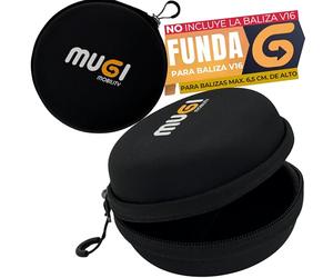 Funda para Balizas V16 Universal Rígida Antigolpes - No Incluye Luz de Emergencia Coche - Cremallera Cinta Interior Sujección Moto Estuche Compacto Para Guardar Billetes Llaves Luces Guantera 12x7cm.
