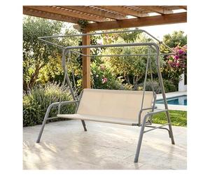 Funda para Banco de Columpio Tela Oxford Gruesa 600D Recambio Balancin Jardin Impermeable, Resistente a los Rayos UV para Patio Jardín,Beige-168×56×56cm