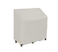 Funda para banco de macetas de jardín al aire libre, se adapta a mesas de tamaño estándar de 115 x 51 x 122 cm, tela resistente al agua con sistema de bloqueo de viento seguro (metros blanco)