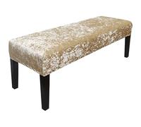 Funda para Banco Lavable y Elástica de Terciopelo - Protector de Asiento Fácil de Limpiar para Bancos de Comedor, Banqueta de Piano, Otomana, Cojines de Sala y Cocina(Light Gold,6pca)