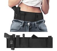 Funda para Banda para el Vientre, Fundas Ajustables para Pistola para el Vientre, Funda Oculta para la Cintura con múltiples Bolsillos para Hombres y Mujeres, Mano Derecha