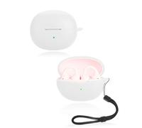 Funda para Baseus Bass BC1 Auriculares yystao Funda de Silicona Suave Compatible con Baseus Bass BC1 Con Cordón A Prueba de Polvo Resistente a Golpes y Duradero, Blanco