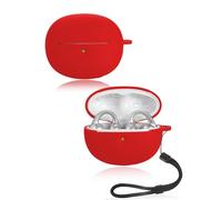 Funda para Baseus Bowie MC1 Pro Auriculares yystao Funda de Silicona Suave Compatible con Baseus MC1 Pro, con Cordón, A Prueba de Polvo, Resistente a Golpes y Duradero, Rojo