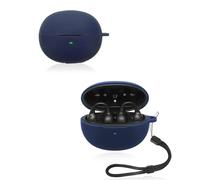 Funda para Baseus Inspire XC1 Auriculares yystao Funda Suave Silicona Compatible con Baseus Earbuds Inspire XC1 con cordón para el cuello, a prueba de polvo, a prueba de golpes y duradero, color azul