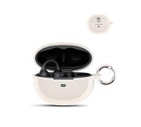 Funda para Baseus Inspire XC1 Wireless Headphones,daunke Soft Silicona, Funda de Silicona Suave con Hebilla Redonda, Resistente a los golpes y a las caídas, Protección completa, Blanco Marfil