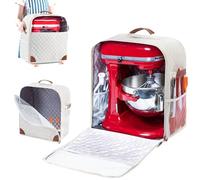Funda para batidora de pie BAGSPRITE con deslizadores para electrodomésticos, compatible con batidora KitchenAid - Bolsa de almacenamiento para 6/7/8 cuartos con bolsillos para accesorios y piezas de