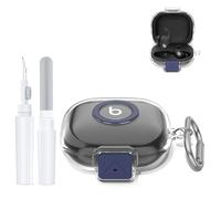 Funda para Beats Powerbeats Fit, carcasa de TPU resistente a los golpes, con llavero y lápiz de limpieza, protección perfecta contra golpes, arañazos y polvo (transparente)