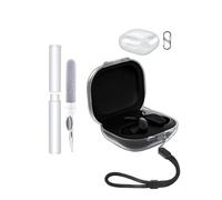 Funda para Beats Powerbeats Fit Earbuds,toergy Soft TPU Clear Cover,Impermeable, a prueba de golpes, protección contra arañazos, fácil de llevar, con cordón, llavero y kit de limpieza (rosa