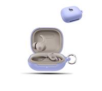 Funda para Beats Powerbeats Fit Wireless Headphones,daunke Funda blanda de silicona suave con hebilla redonda, protección completa, lila