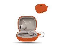 Funda para Beats Powerbeats Fit Wireless Headphones,daunke Soft Silicona, Funda de Silicona Suave con Hebilla Redonda, Protección Completa, Naranja