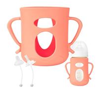 Funda para biberón,Cubierta para biberón,Soporte para de silicona - Funda protectora para botella de calidad alimentaria, protector para botella de leche resistente a caídas con pico de pato y