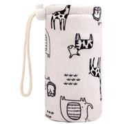 Funda para biberón, forro grueso de lana de cordero, funda para biberón con cordón, para beber a prueba de caídas con bonito patrón de animales para niños pequeños