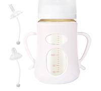 Funda para biberón, funda para biberón, funda de silicona para botella de viaje, funda protectora de botella de leche de alimenticio, resistente a caídas con pico de pato y mangueras para