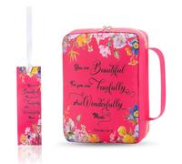 Funda para Biblia Estuches para Biblia de 10, 5x7 pulgadas para Mujer Bolso Floral con marcapáginas Asa de Tela Oxford Estuche de Transporte con múltiples Bolsillos de Gran Capacidad, Estilo 1