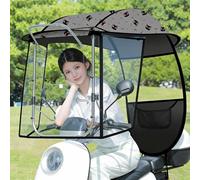Funda para Bicicleta eléctrica, sombrilla Totalmente Cerrada para protección Solar, Parasol Universal para Exteriores con Ventanas visualización Transparentes para Motocicletas eléctricas(A)
