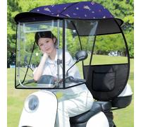 Funda para Bicicleta eléctrica, sombrilla Totalmente Cerrada para protección Solar, Parasol Universal para Exteriores con Ventanas visualización Transparentes para Motocicletas eléctricas(C)