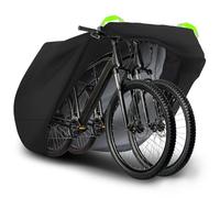 Funda para Bicicleta Exterior para 2 Bicicletas, Funda para bici Cubre Bicicleta Exterior 210D Poliéster, Capa Bici Lona para Tapar Bici de Montaña/Carretera/Electrica/MTB, 220x110x95 cm