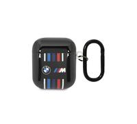 Funda para BMW AirPods 1 negra con líneas multicolores
