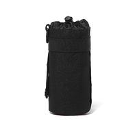 Funda para Botella de Agua con Correa Ajustable para el Hombro y Bolsillo con Cordón - para Aire Libre, Acampar, Viajar, Deportes (Negro)