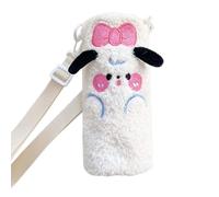 Funda para botella de agua con correa, bonita funda para botella de agua | Funda para botella de agua de peluche con bordado - Manguito ligero para botella, simpático cubrebotellas de agua para