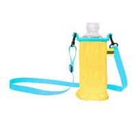 Funda para botella de agua con correa para el hombro para niños y adultos, multiusos, para niños, vasos cruzados, Copa para cinturón amarillo y azul, Talla única