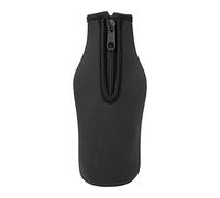 Funda para Botella de Cerveza, Manga con Cremallera, Material Resistente y Cómodo, Colores Sólidos, Tamaño para Botellas de 300ml - Diseño a la Moda, Protección y Fácil Transport (negro)