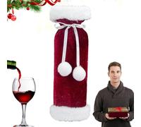 Funda para botella de Navidad, funda para botella de vino con vestido navideño, Bolsas de vestir de vino, Cubierta decorativa reutilizable, terciopelo decorativo de los accesorios del vino para las bo
